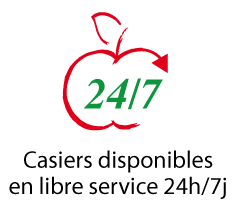 Casiers disponibles en libre service 24h/7j